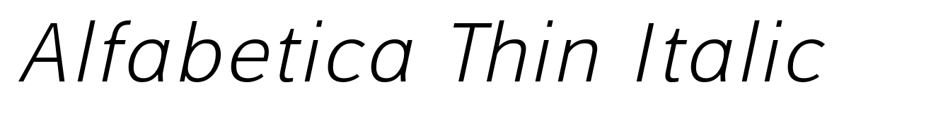 Alfabetica Thin Italic
